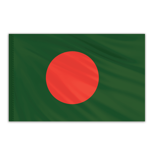 Global Flags Unlimited Bangladesh Indoor Nylon Flag 3'x5' with Gold Fringe 201229F